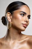 Dover Gold Chunky Ribbed Hoop Earrings