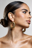 Dover Gold Chunky Ribbed Hoop Earrings