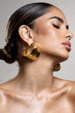 Amberly Gold Chunky Statement Hoop Earrings