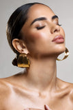 Amberly Gold Chunky Statement Hoop Earrings