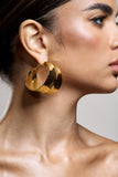 Amberly Gold Chunky Statement Hoop Earrings