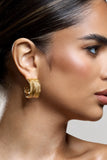 Corda Gold Textured Chunky Hoop Earrings