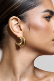 Corda Gold Textured Chunky Hoop Earrings