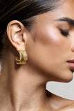 Corda Gold Textured Chunky Hoop Earrings