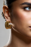 Corda Gold Textured Chunky Hoop Earrings