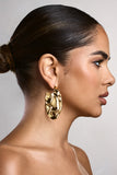 Ishani Gold Textured Disc Earrings