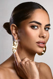 Ishani Gold Textured Disc Earrings