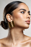 Serengeti Gold Hammered Square Statement Earrings
