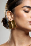 Serengeti Gold Hammered Square Statement Earrings
