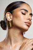 Serengeti Gold Hammered Square Statement Earrings