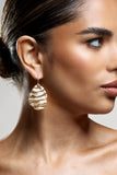 Maui Gold Textured Abstract Dangle Earrings