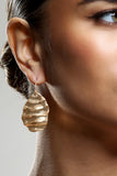 Maui Gold Textured Abstract Dangle Earrings
