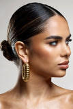 Rialta Gold Ribbed Chunky Hoop Earrings