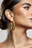 Rialta Gold Ribbed Chunky Hoop Earrings