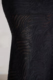 Granada Black Zebra Print Cowl-Neck Fishtail Maxi Dress