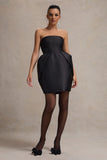 Lovebug Black Bandeau Mini Dress With Tulip Skirt