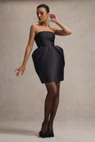 Lovebug Black Bandeau Mini Dress With Tulip Skirt