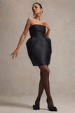 Lovebug Black Bandeau Mini Dress With Tulip Skirt