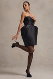 Lovebug Black Bandeau Mini Dress With Tulip Skirt