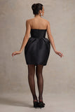 Lovebug Black Bandeau Mini Dress With Tulip Skirt