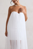 Dreamland Ivory Sweetheart Corset Mini Dress With Tulle Overlay