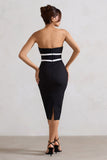Love Lock Black Strapless Midi Dress With Bows