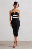Love Lock Black Strapless Midi Dress With Bows