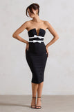 Love Lock Black Strapless Midi Dress With Bows