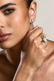 Daya Gold Adjustable Ring With Sage Crystal