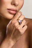 Starla Gold & Pink Adjustable Cluster Ring
