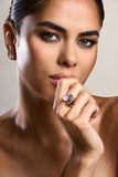 Starla Gold & Pink Adjustable Cluster Ring