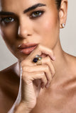 Starla Gold & Purple Adjustable Cluster Ring