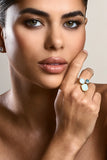 Starla Gold & Blue Adjustable Cluster Ring