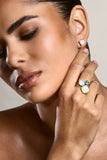 Starla Gold & Blue Adjustable Cluster Ring