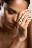 Starla Gold & Blue Adjustable Cluster Ring
