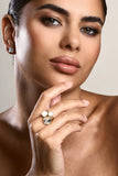 Zafina Gold Adjustable Stone Cluster Ring
