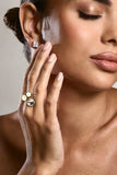 Zafina Gold Adjustable Stone Cluster Ring