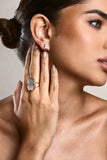 Demie Gold Adjustable Statement Pendant Ring