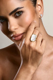 Demie Gold Adjustable Statement Pendant Ring