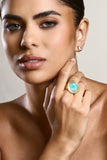 Tokya Gold Adjustable Turquoise Pendant Ring