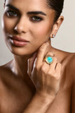 Tokya Gold Adjustable Turquoise Pendant Ring