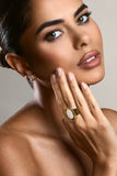 Arista Gold Adjustable Pearl Pendant Ring