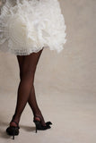 Meringue Black Velvet Plunge-Neck Mini Dress With Tulle Skirt