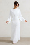 Milly White Cape Maxi Dress With Asymmetric Chiffon Hem