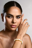 Pebbles Gold Iridescent Shell Chunky Bangle