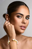 Pebbles Gold Iridescent Shell Chunky Bangle