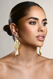 Aloha Gold Leaf Drop Earrings With Iridescent Shell