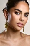Aloha Gold Leaf Drop Earrings With Iridescent Shell