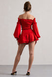 Rossana Red Tiered Frilled Shorts