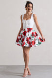 Isola Poppy Print Poplin Tired Mini Skirt